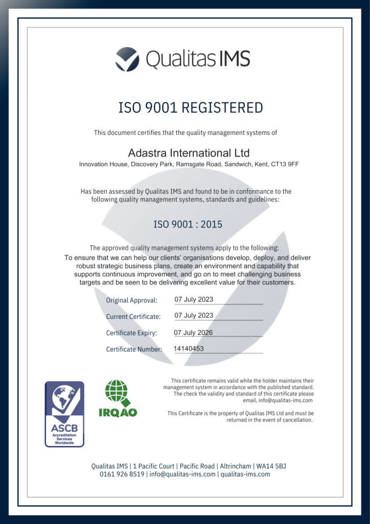 Adastra ISO 9001 certificate-1